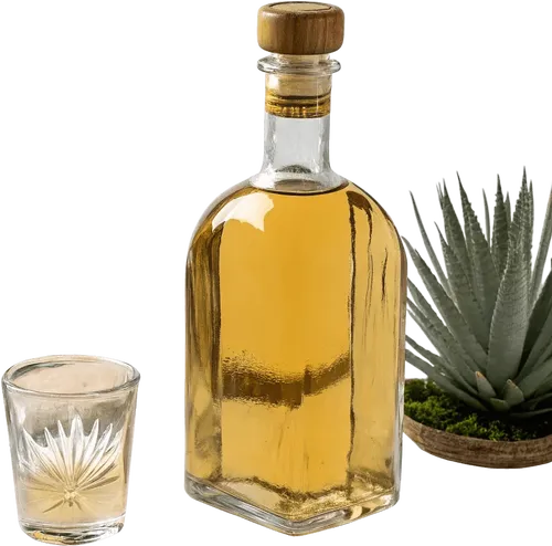 1瓶龙舌兰酒和1杯龙舌兰酒
