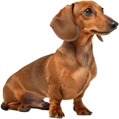 半蹲着的腊肠犬