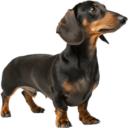 站立不动的腊肠犬