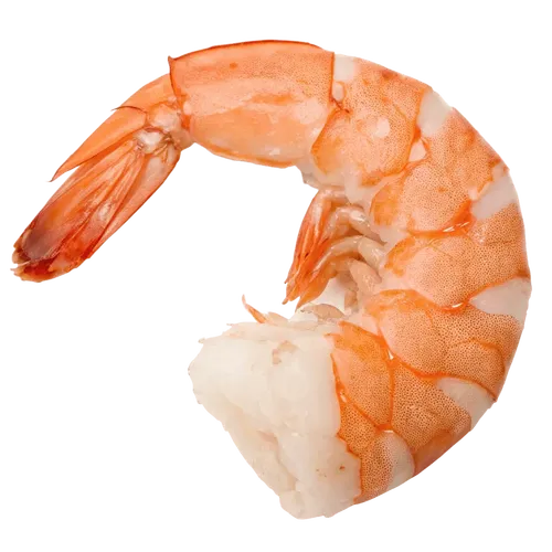 虾肉部分露出的熟虾仁
