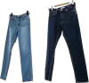 蓝色和黑色牛仔裤