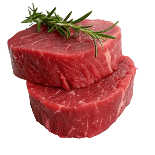 2块厚的生牛肉