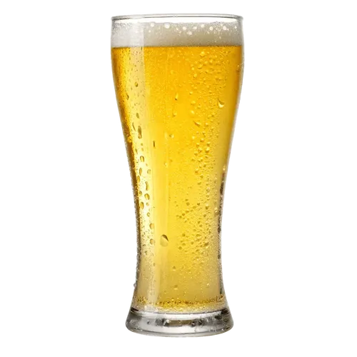 表面有水珠且带泡沫的满杯啤酒