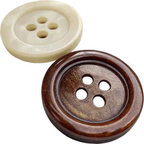 白色和褐色的纽扣